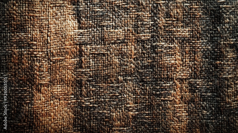 Fototapeta premium Dark Brown Wood Texture: Rustic, aged wood background with rich, deep tones and a woven pattern. Ideal for design projects needing a vintage, textured feel. 