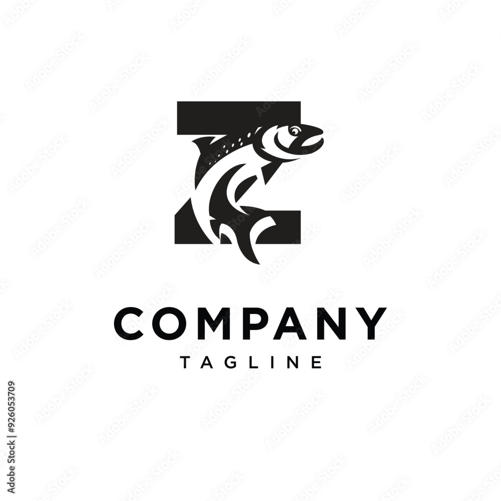 Letter Z Salmon Fish Logo Icon