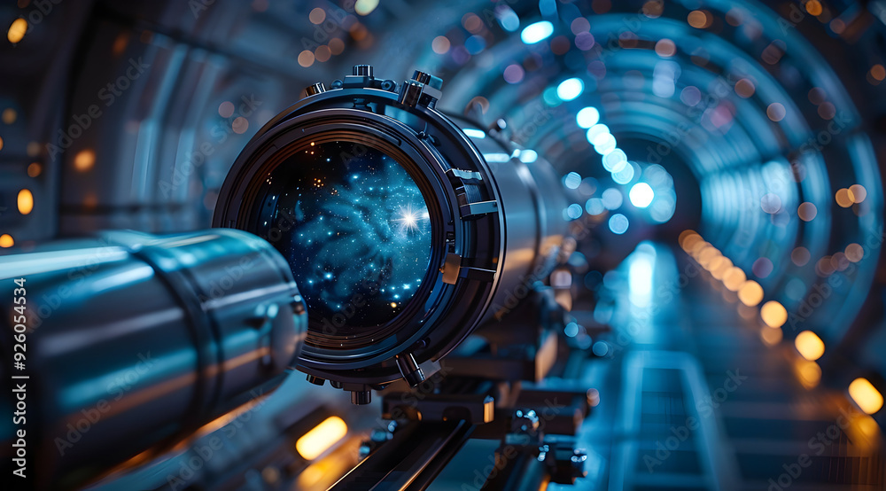 Telescope View of a Distant Galaxy - 3D Illustration Telescope View of a Distant Galaxy - 3D Illustration