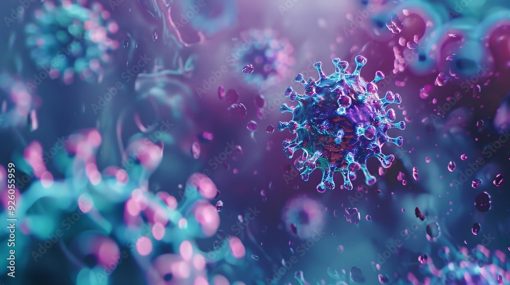 Closeup of coronavirus COVID-19, virus and disease Closeup of coronavirus COVID-19, virus and disease