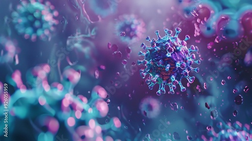 Closeup of coronavirus COVID-19, virus and disease photo