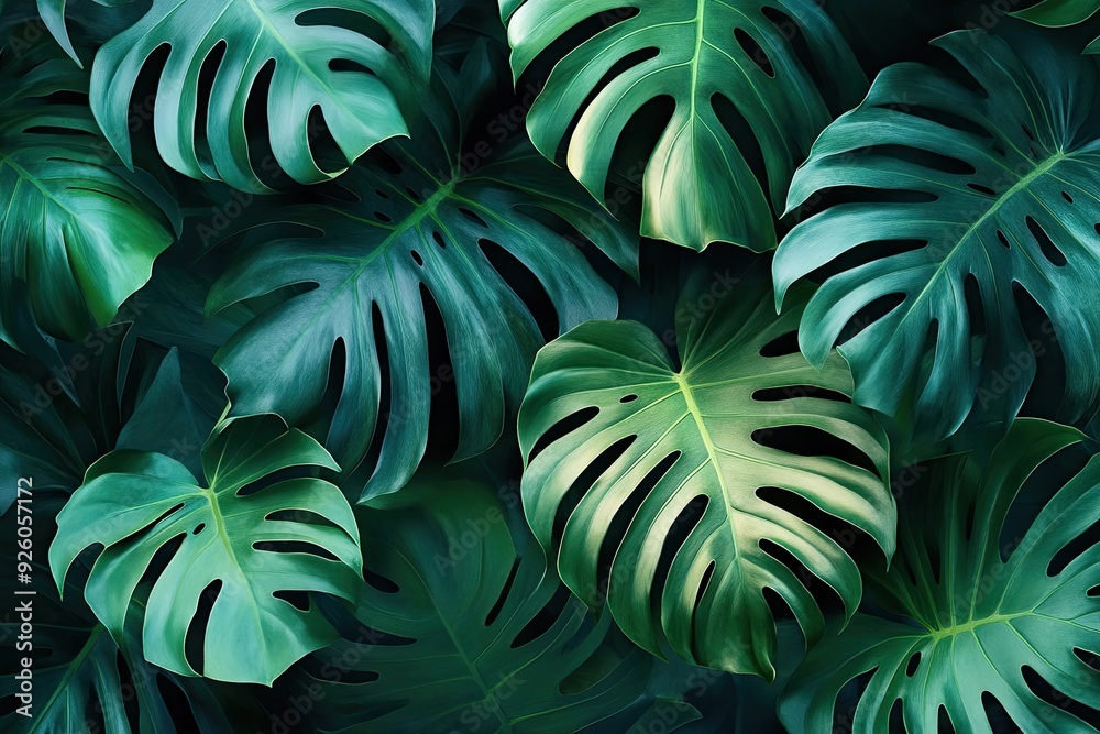 custom made wallpaper toronto digitalTropical Monstera leaves background. This image is perfect for projects needing a lush and vibrant touch.