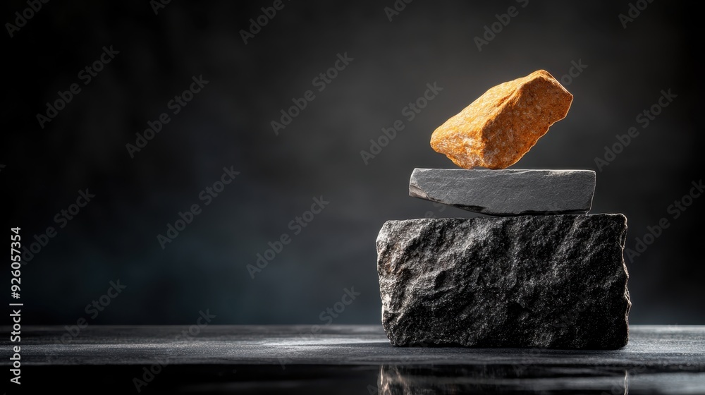 Sturdy Stone Pillar Bearing Heavy Load with Copy Space for Text - Concept of Strength and Stability Sturdy Stone Pillar Bearing Heavy Load with Copy Space for Text - Concept of Strength and Stability