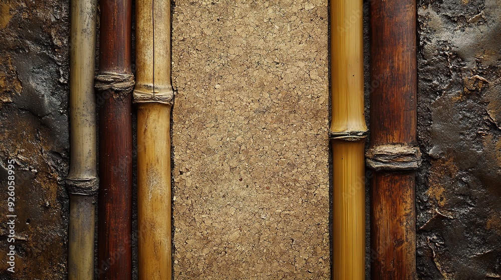 Bamboo Harmony: Rustic Texture Background Bamboo Harmony: Rustic Texture Background
