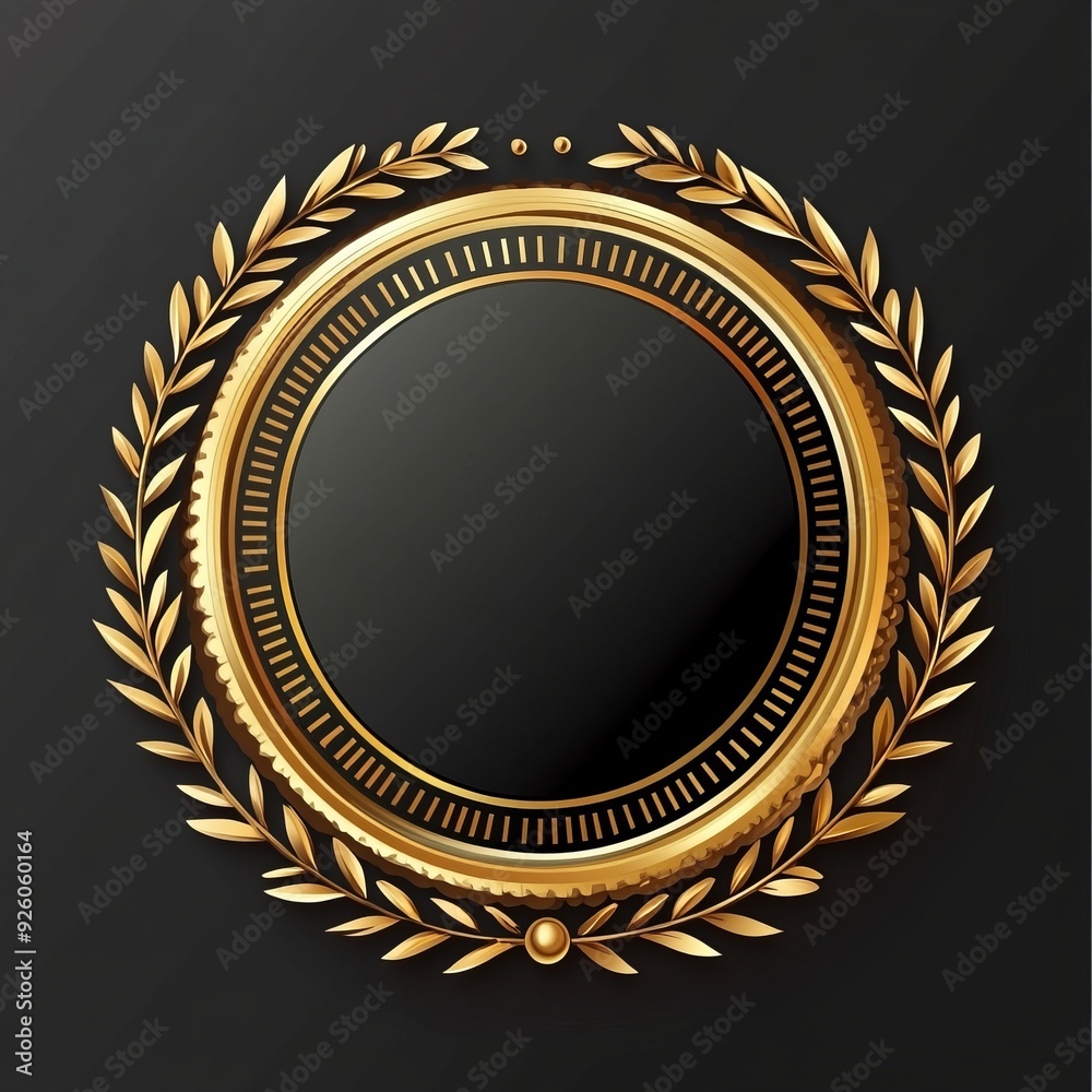Premium Quality Golden Stamp Seal Template isolated on black Premium Quality Golden Stamp Seal Template isolated on black