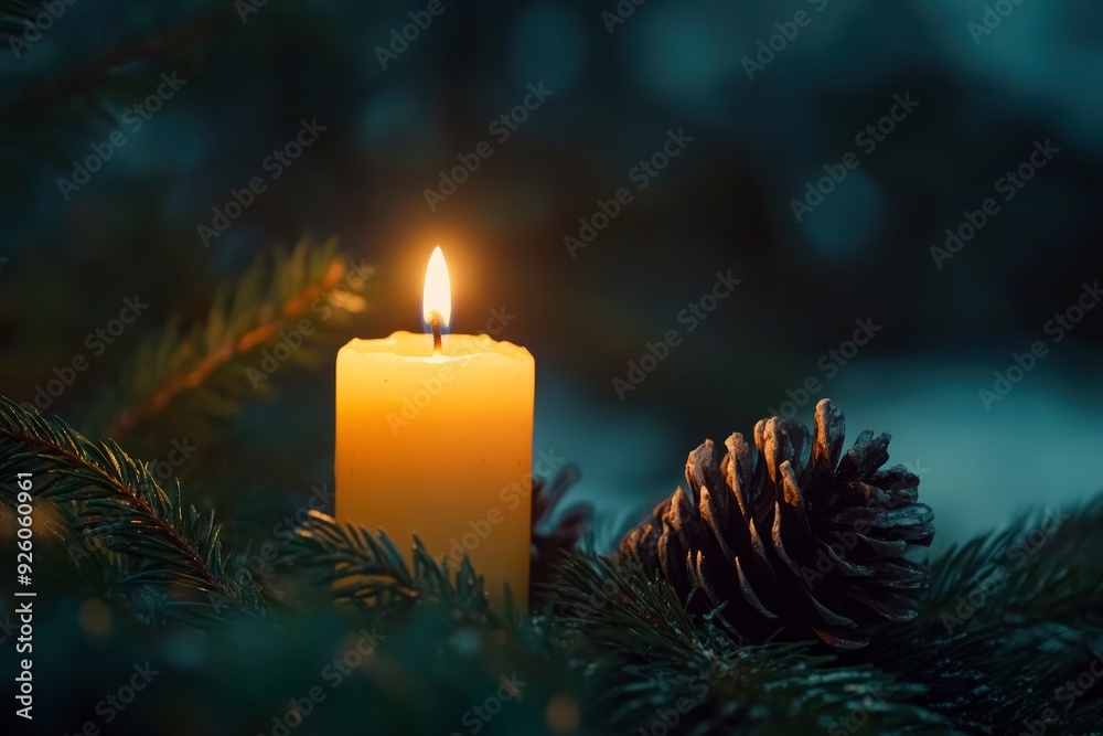 Advent cristian concept with candle , ai Advent cristian concept with candle , ai
