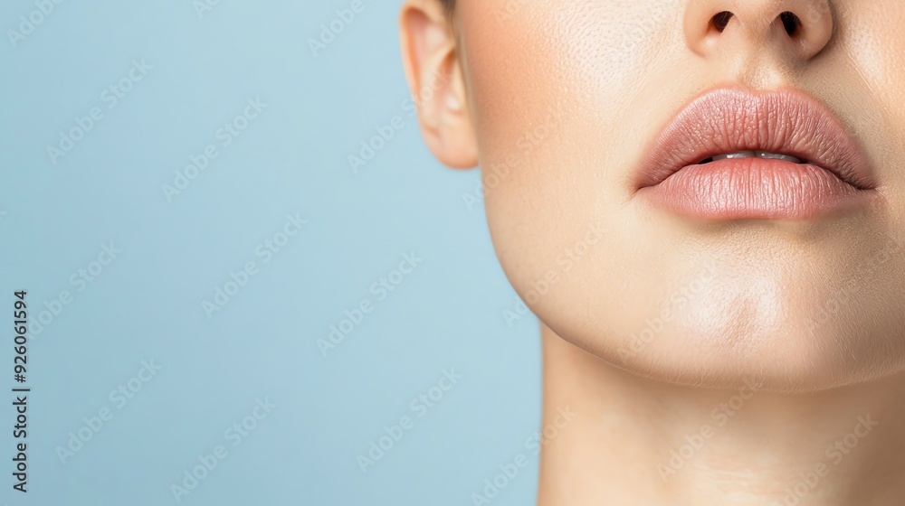 Closeup of a person with a clenched jaw, showing dull jaw pain and hurt, TMJ disorder Closeup of a person with a clenched jaw, showing dull jaw pain and hurt, TMJ disorder