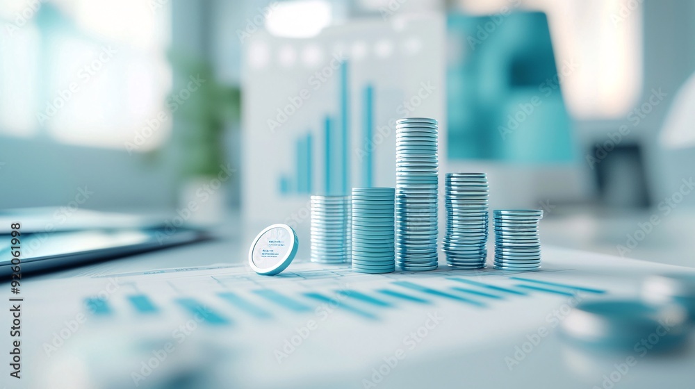 Budget analysis, spreadsheet and financial charts with focus on details, 3D illustration Budget analysis, spreadsheet and financial charts with focus on details, 3D illustration