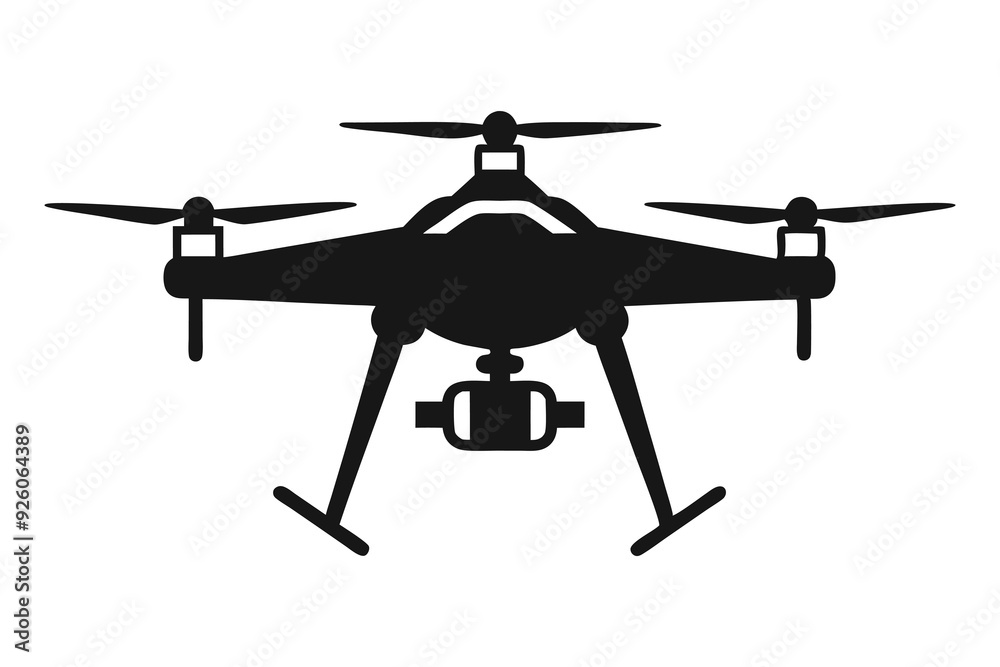 drone silhouette vector illustration drone silhouette vector illustration