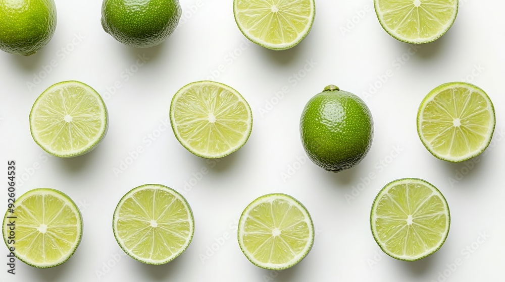 Lime slices isolated on white Lime slices isolated on white