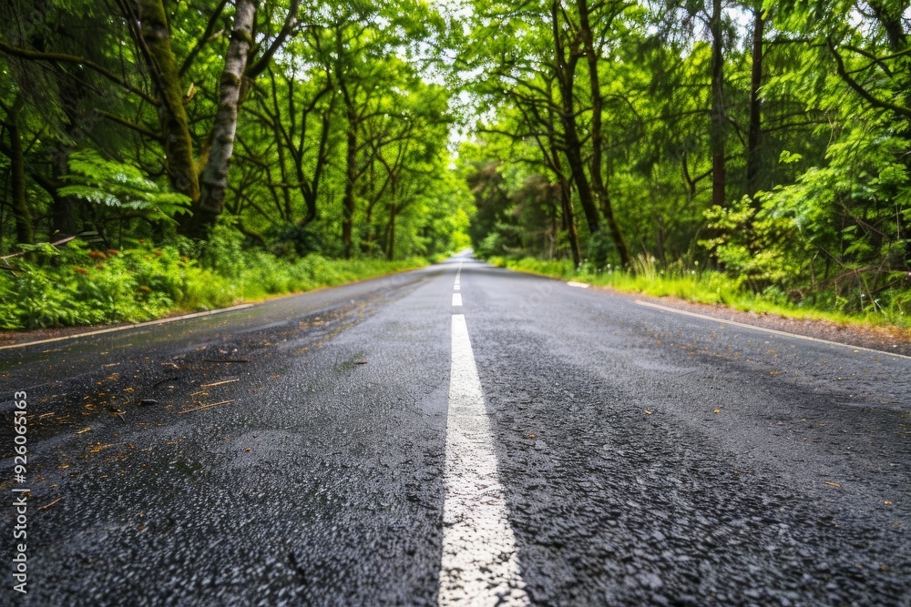 Endless road of travel on rural highways There are natural trees on both sides of the road. Endless road of travel on rural highways There are natural trees on both sides of the road.