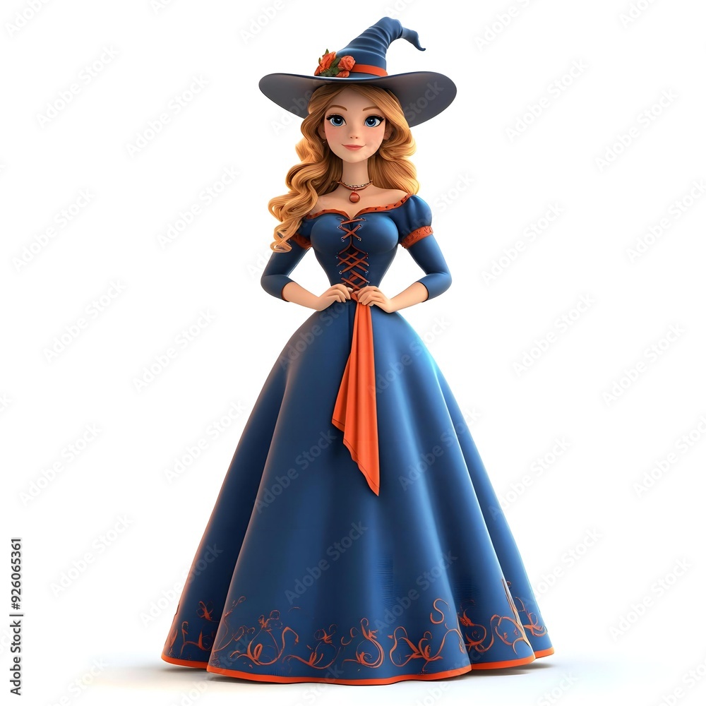 3D cute witch, witchcraft, witch with hat, Happy Halloween, witch queen 3D cute witch, witchcraft, witch with hat, Happy Halloween, witch queen
