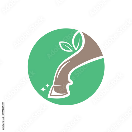 cow hoof trimming or horse shoe service care icon logo concept design