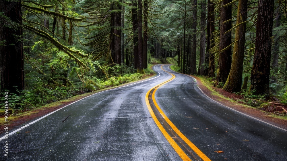 Endless road of travel on rural highways There are natural trees on both sides of the road. Endless road of travel on rural highways There are natural trees on both sides of the road.