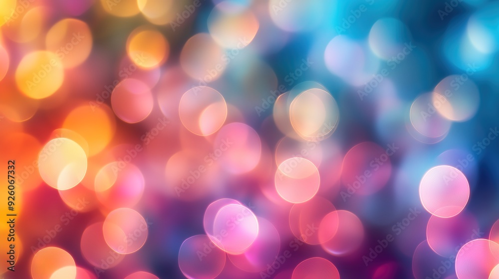 Vibrant bokeh lights in various colors creating a dreamy, festive background.