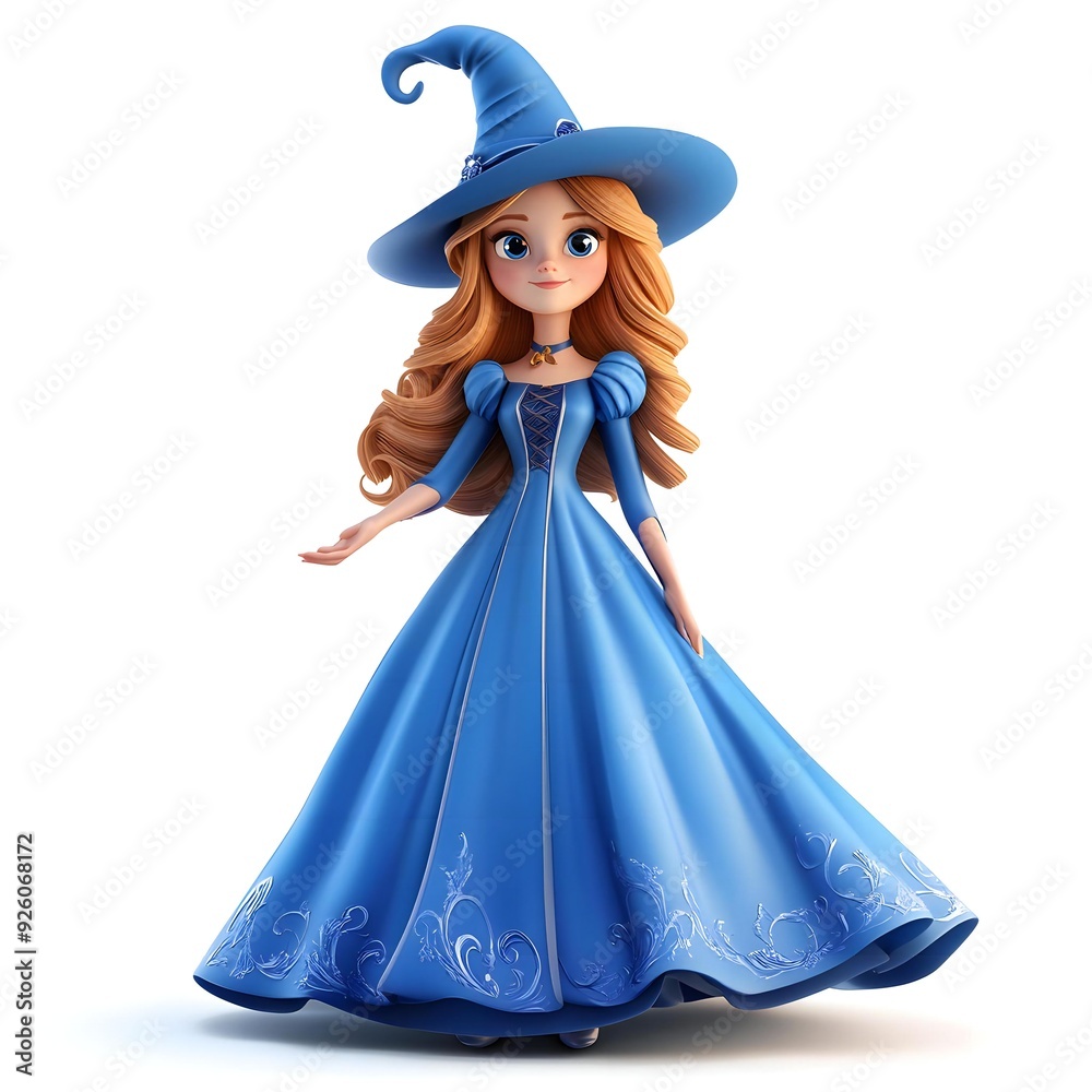 3D cute witch, witchcraft, witch with hat, Happy Halloween, witch queen 3D cute witch, witchcraft, witch with hat, Happy Halloween, witch queen