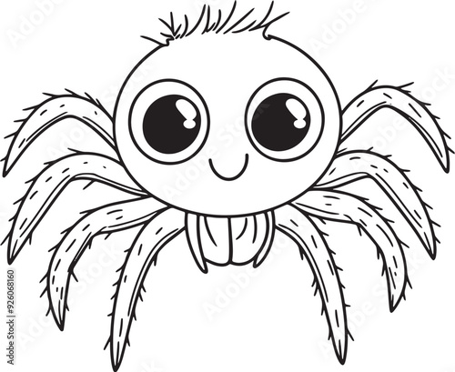 Cute Spider Coloring Pages for Toddlers, on a transparent backgrounds photo