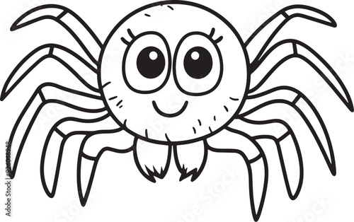 Cute Spider Coloring Pages for Toddlers, on a transparent backgrounds