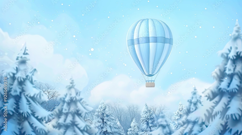 Obraz premium an elegant hot air balloon floating above the forest