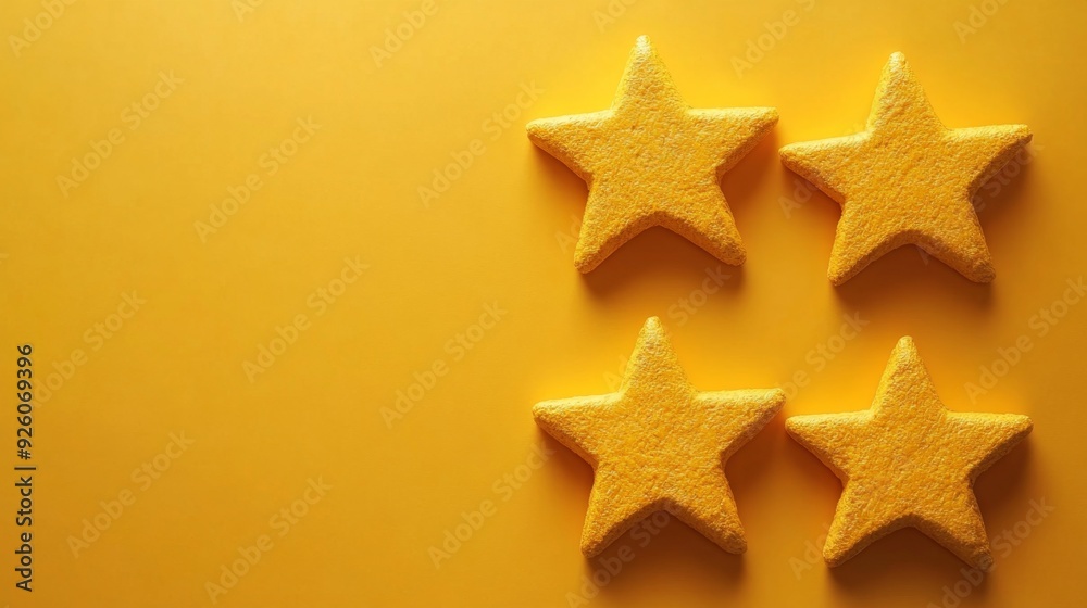 Four Gold Stars on Yellow Four Gold Stars on Yellow