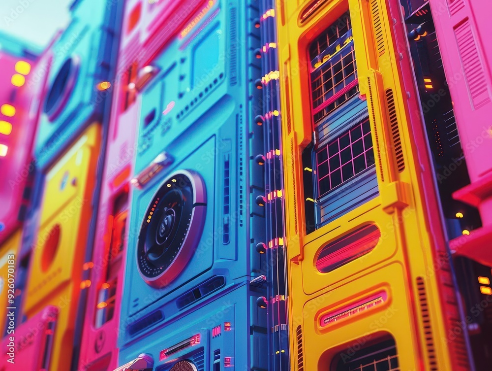 Home improvement project, retrofuturistic, vibrant colors, high detail Home improvement project, retrofuturistic, vibrant colors, high detail