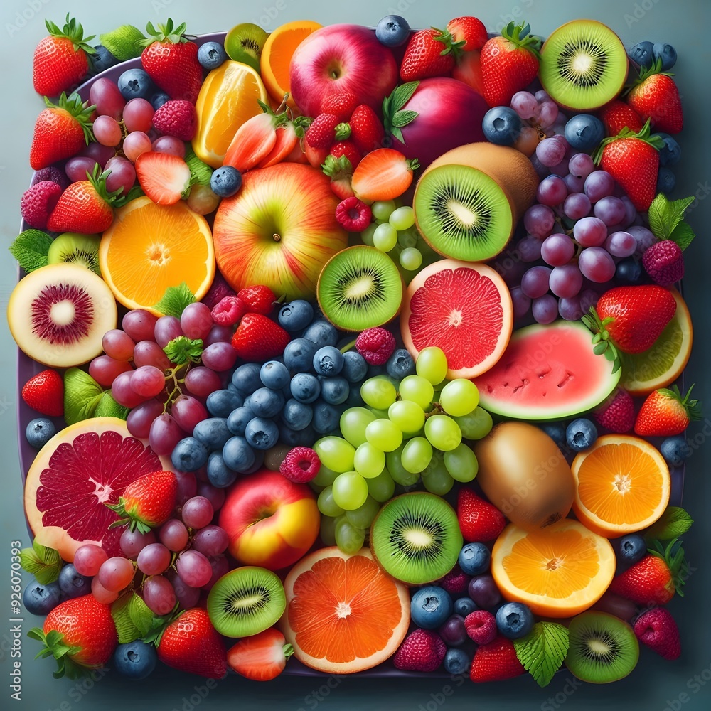 Colorful Fruit and Berry Arrangement Colorful Fruit and Berry Arrangement