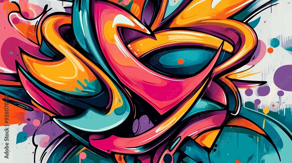 Fototapeta premium Dynamic and Colorful Urban Graffiti Art Design