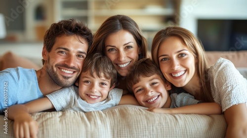 Happy Family Portrait on a