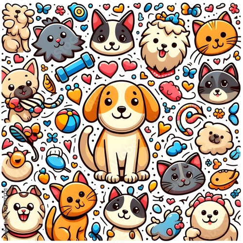 Cute Doodle Animals Pattern