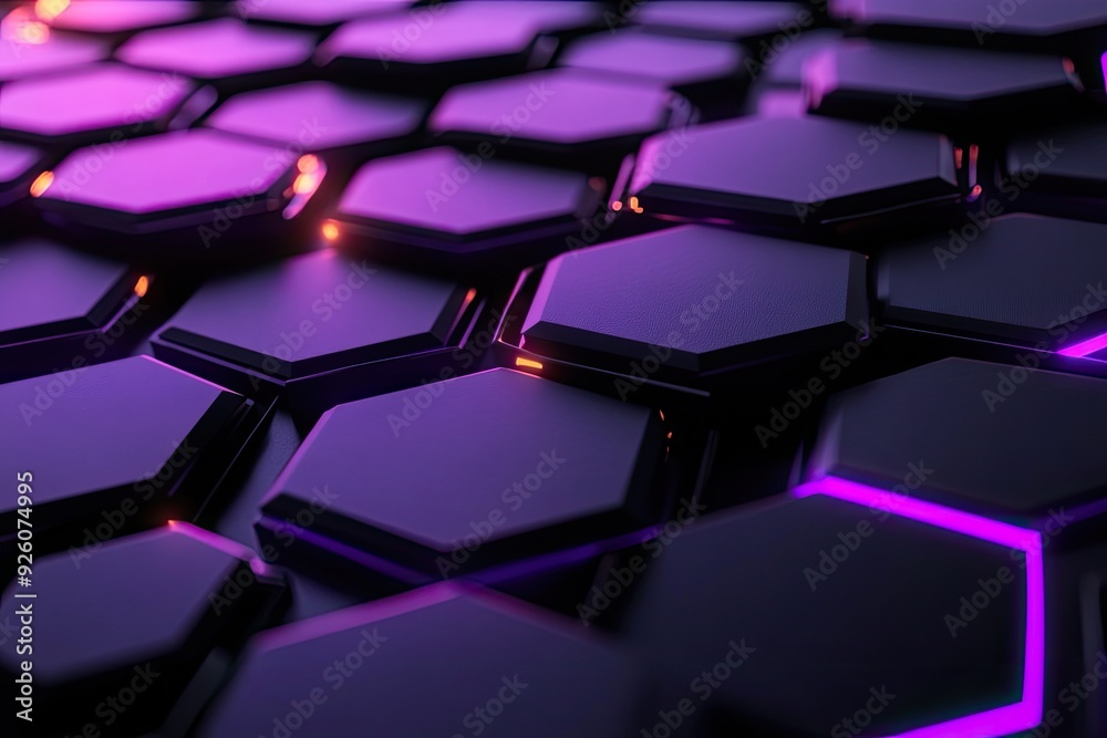 Abstract hexagonal pattern with neon lights. Perfect for tech, science, and futuristic themes. Abstract hexagonal pattern with neon lights. Perfect for tech, science, and futuristic themes.