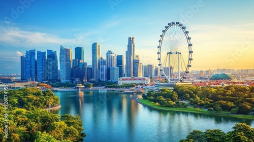 Singapore Skyline with Ferris