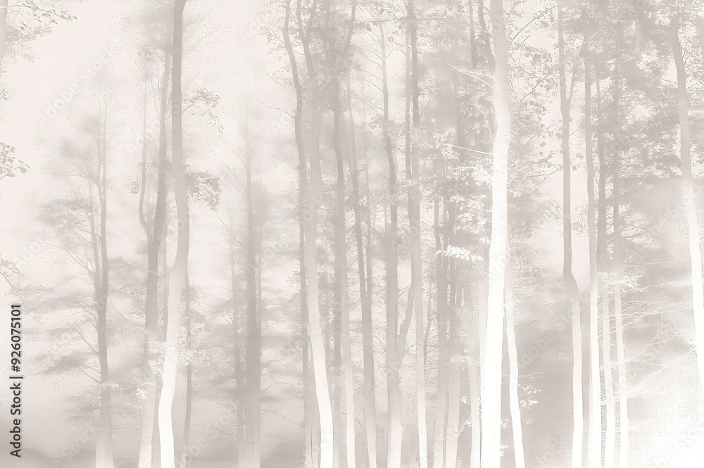 Misty forest in the fog Misty forest in the fog