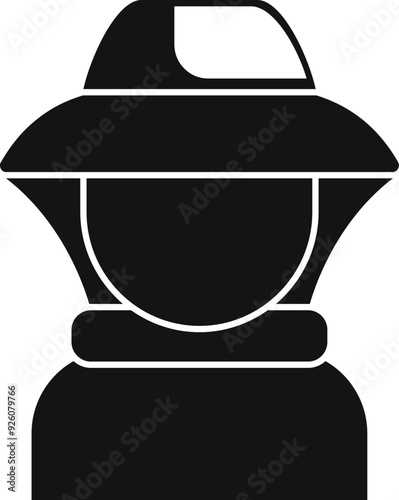 Black and white silhouette of a beekeeper wearing protective gear