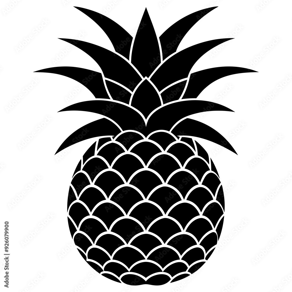 Vector Pineapple Silhouette Illustration Vector Pineapple Silhouette Illustration