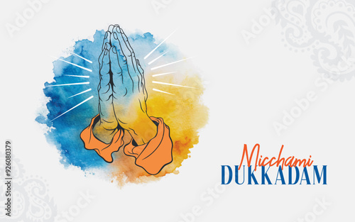 Jain michhami dukadam samvatsari festival template design illustration
