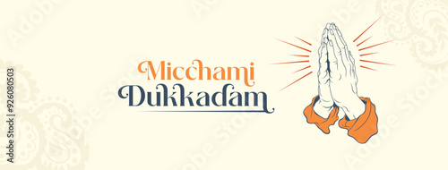 Jain michhami dukadam samvatsari festival cover banner template design