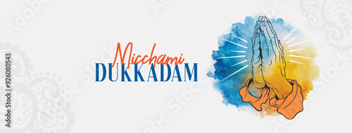 Jain michhami dukadam samvatsari festival cover banner template design