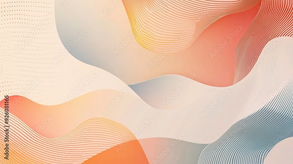 Abstract Flow: A captivating abstract background with a soft, flowing, and organic style. The colors are a blend of pastel pink, orange, and blue, creating a harmonious and serene atmosphere. Abstract Flow: A captivating abstract background with a soft, flowing, and organic style. The colors are a blend of pastel pink, orange, and blue, creating a harmonious and serene atmosphere.