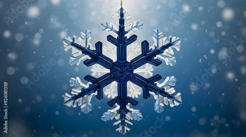 A snow flake hanging in a chain, a ice snowflake , A snowflake 