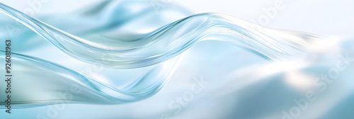 Abstract blue and white wavy background.