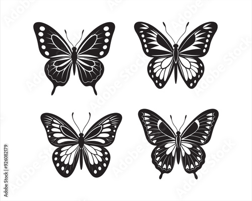 Wallpaper Mural butterfly silhouette vector art Torontodigital.ca