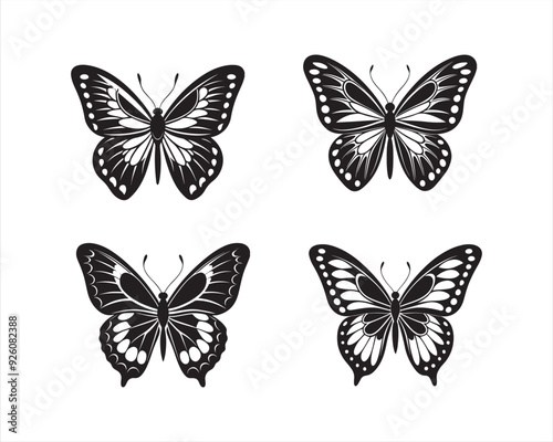 Wallpaper Mural butterfly silhouette vector art Torontodigital.ca