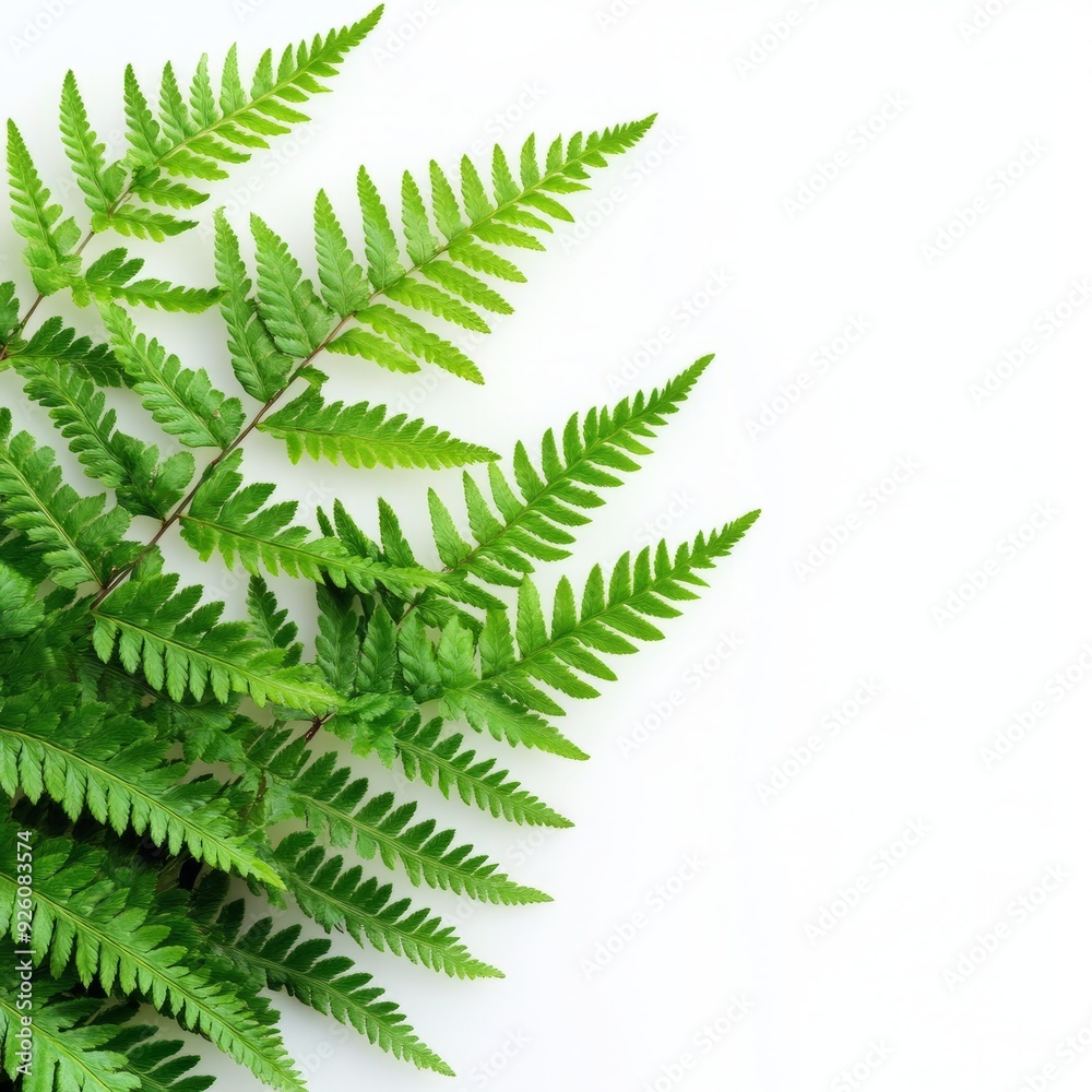 Close up of Green leaves of fern on an isolated white background Close up of Green leaves of fern on an isolated white background