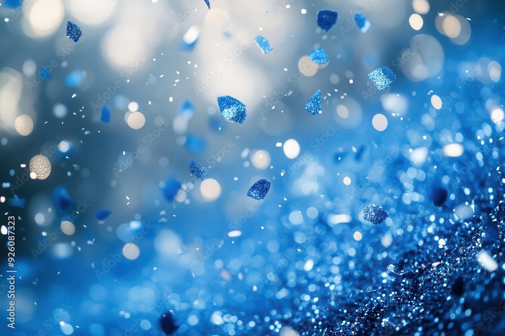 shimmering blue and silver confetti cascading against a soft ethereal backdrop creating a magical and jubilant atmosphere with dynamic movement and sparkling light reflections shimmering blue and silver confetti cascading against a soft ethereal backdrop creating a magical and jubilant atmosphere with dynamic movement and sparkling light reflections