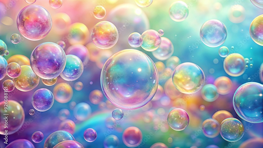 Background featuring a multitude of colorful bubbles floating in a soft pastel colored space, bubbles, background, abstract Background featuring a multitude of colorful bubbles floating in a soft pastel colored space, bubbles, background, abstract