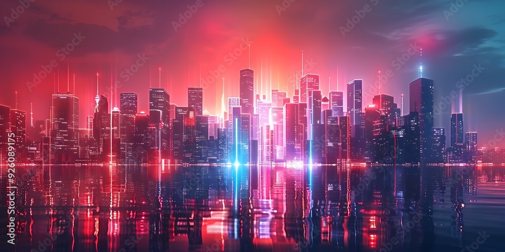 Neon Skyline of Futuristic City Dynamic and Innovative for Tech and Architectural Products Neon Skyline of Futuristic City Dynamic and Innovative for Tech and Architectural Products