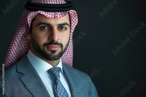 Arabic handsome man studio portraits with generative ai
