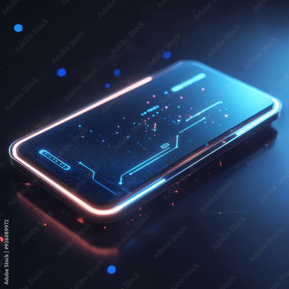 Smart Business Card of the Future - Innovative NFC Technology in 3D Render Smart Business Card of the Future - Innovative NFC Technology in 3D Render