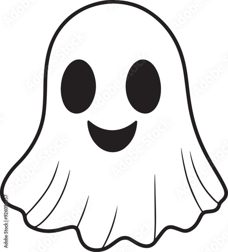 Cute Halloween Ghost Coloring Pages for Toddlers