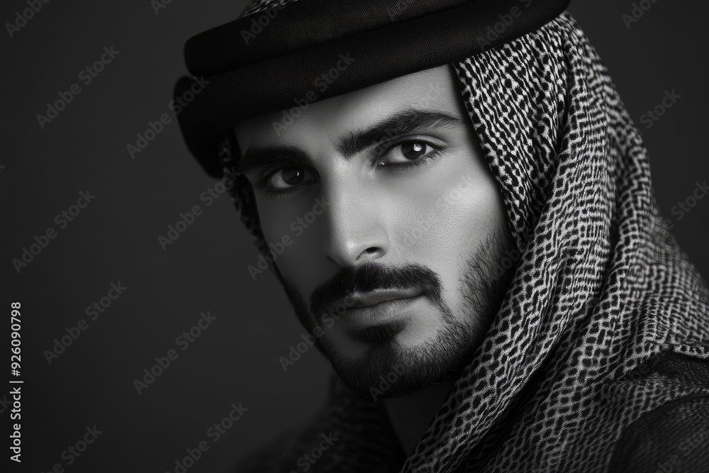 Arabic handsome man studio portraits with generative ai Arabic handsome man studio portraits with generative ai